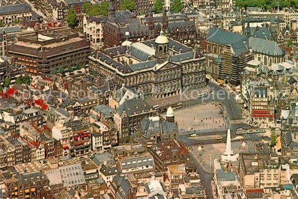 Amsterdam Niederlande Königspalast Dam Platz Fliegeraufnahme