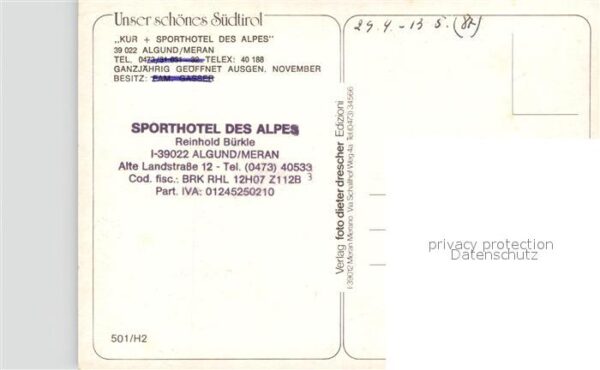 Algund Merano Kur- und Sporthotel des Alpes – Bild 2