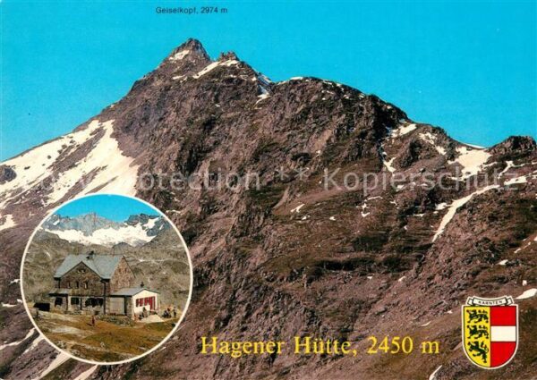 Mallnitz Kaernten Hagener Hütte Berghütte mit Geiselkopf