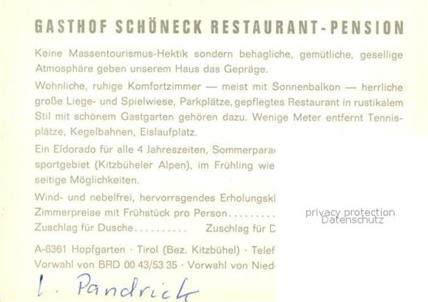 Hopfgarten Brixental Gasthof Schöneck Restaurant Pension – Bild 2