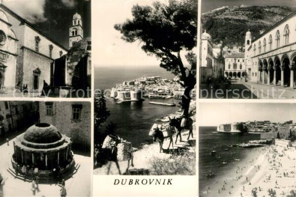 Dubrovnik Ragusa Teilansichten Strand Arkaden Hafen Alts