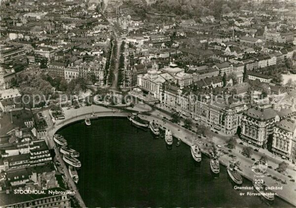 Stockholm Nybroviken Fliegeraufnahme