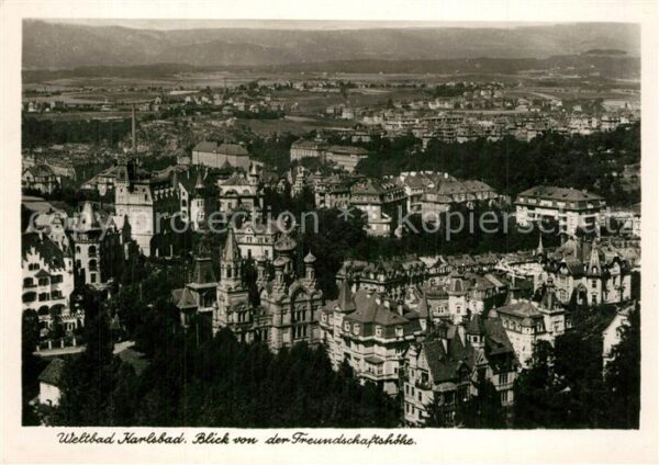 Karlsbad Eger Panorama Blick von der Freundschaftshöh