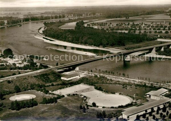 Speyer Rhein Rheinbrücke Sportzentrum Fliegeraufnahm