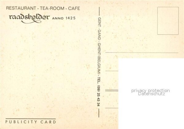 Gand Belgien Restaurant Tea Room Cafe Raadskelder – Bild 2