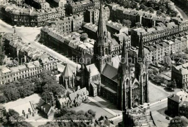 Edinburgh Scotland Cathedral Church of St Mary aerial view