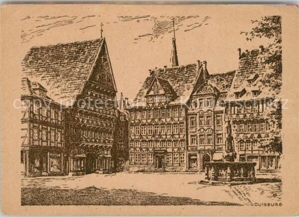 Alt Hildesheim Altstadt Fachwerkhäuser Brunnen Marktpl