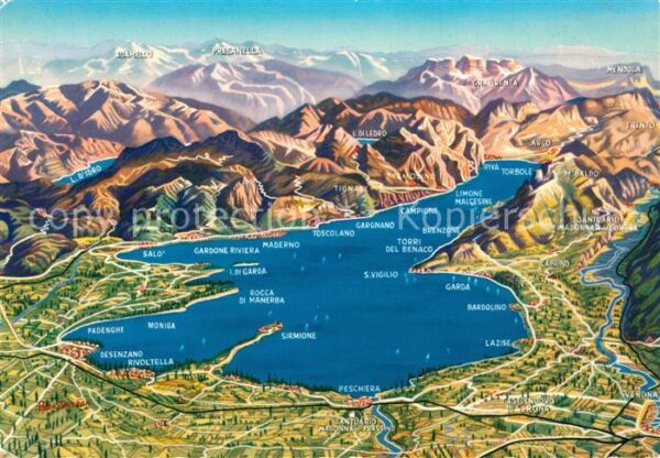Gardasee Lago di Garda Panoramakarte