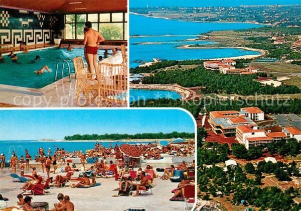 Umag Umago Istrien Hotel Koral Strand Fliegeraufnahme Schw