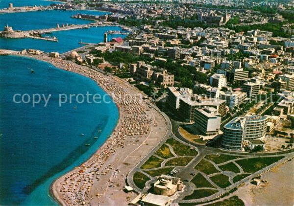 Rhodos Rhodes ?g?is Fliegeraufnahme mit Strand