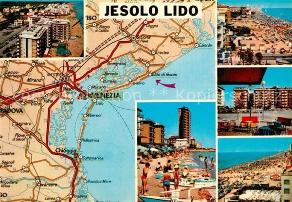 Jesolo Lido Venezia Strand Fliegeraufnahme