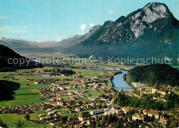 Kufstein Tirol Fliegeraufnahme Grenzstadt gegen Pendin