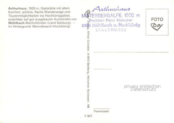 M?hlbach Hochk?nig Bischofshofen Arthurhaus mit Manndlwand – Bild 2