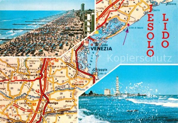 Jesolo Lido Strand Karte Leuchtturm