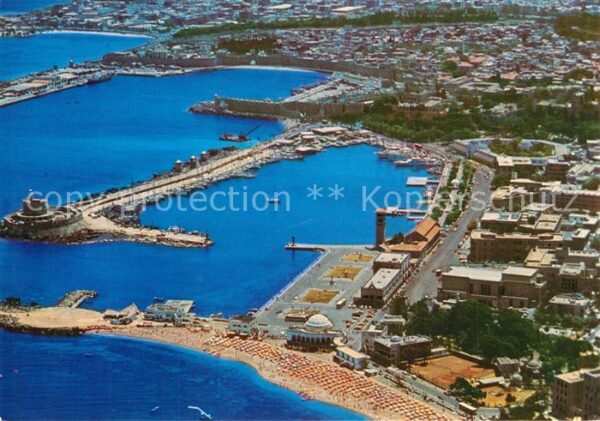 Rhodos Rhodes Aegaeis Hafen Fliegeraufnahme