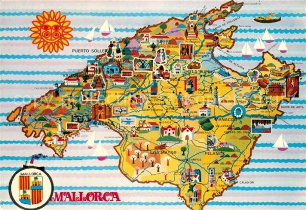 Mallorca Plano con detalles caracterisicos de la