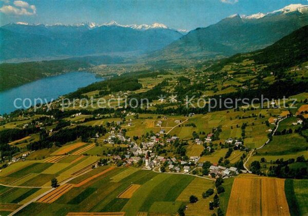 Obermillstatt Kaernten Fliegeraufnahme mit Millstättersee