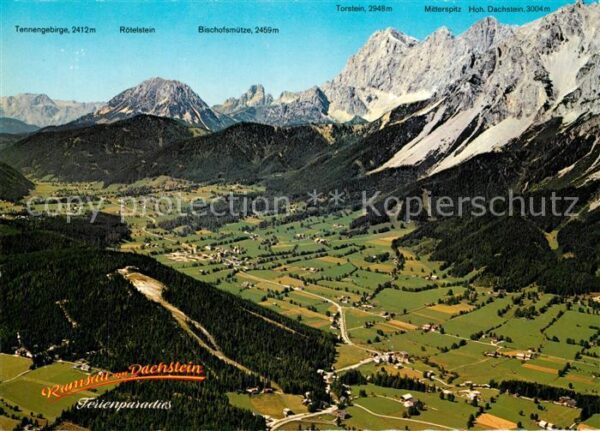 Ramsau Dachstein Steiermark Fliegeraufnahme mit Kulm Dachsteinsüdwä