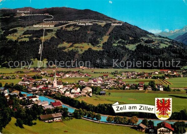 Zell Ziller Tirol mit Grindlalm eigner Seilbahnbetrieb Ru