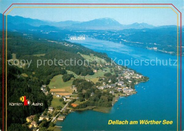 Dellach Woerthersee Fliegeraufnahme mit Velden