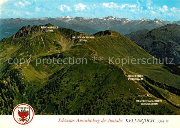 Kellerjoch Fliegeraufnahme mit Bergstation Hecherh