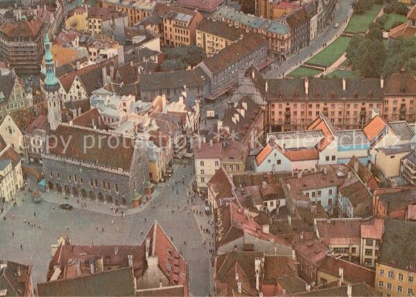 Tallinn Air view of the Town Hall Square with t