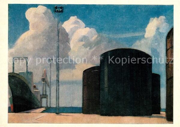 Kuenstlerkarte G.Manizer Erd?lhafen
