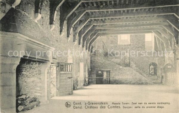 Gand Belgien Chateau des Comtes Donjon salle du prem