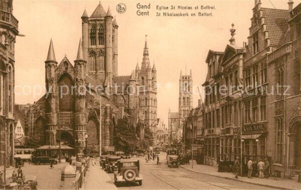 Gand Belgien Eglise St Nicolas et Beffroi