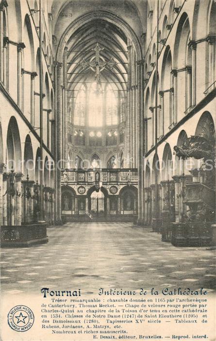 Tournai Hainaut Interieur de la Cathedrale