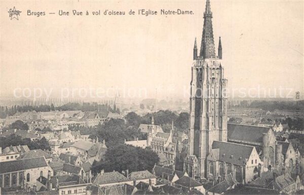 Bruges BRUGGE Belgie Une Vue a vol d’oiseau de l’Eglise Notr