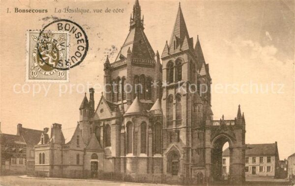 Bonsecours Belgien La Basilique vue de cote