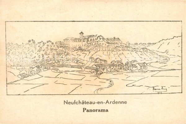 Neufchateau Liege Städtebild Zeichnung