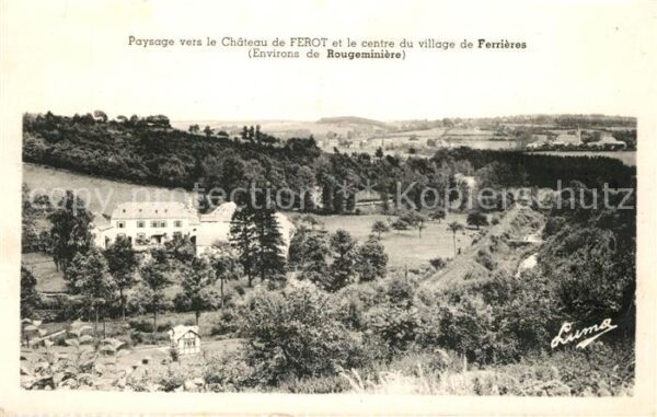 Rougeminiere Ferrieres Paysage vers le Chateau de Ferot et le