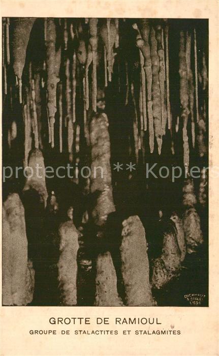Ramioul Grotte Groupe de Stalactites et Stalagm