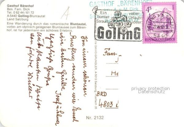 Golling Salzach Gasthof Bärenhof Bluntautal Alpen – Bild 2