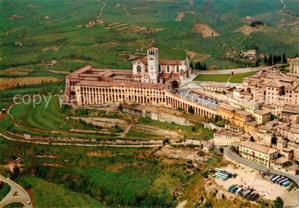 Assisi Umbria Basilica di San Francesco vista dall ae