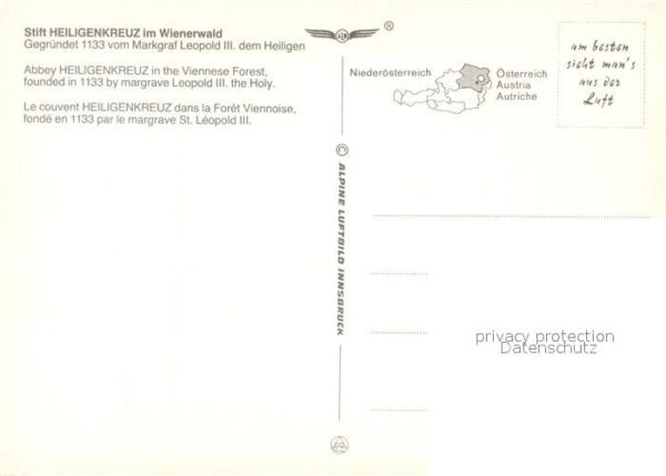 Heiligenkreuz Niederoesterreich Stift Kloster im Wienerwald Fliegeraufn – Bild 2