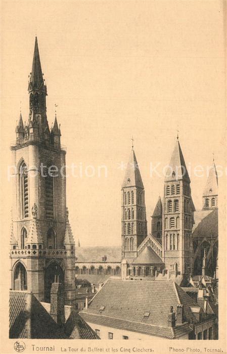 Tournai Hainaut la Tour du Beffroi et les Cinq Clochers