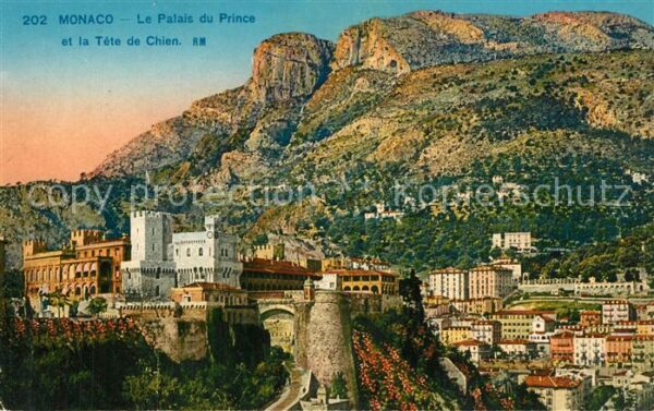 Monaco Le Palais du Prince et la Tete de Chien