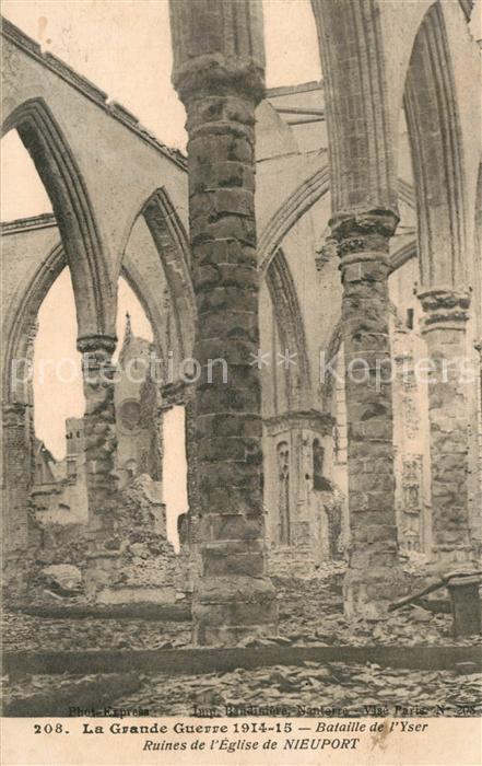 Nieuport-Ville Bataille de l'Yser Ruines de l'Eglise G