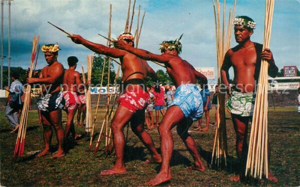 Tahiti Polynesien Patia fa or javelin throwing
