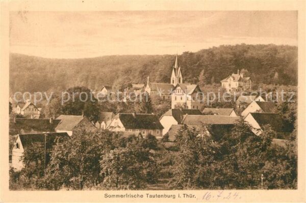 Tautenburg Ortsansicht mit Kirche Sommerfrische