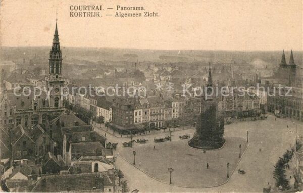 Courtrai KORTRIJK Flandre Belgie Stadtpanorama Platz