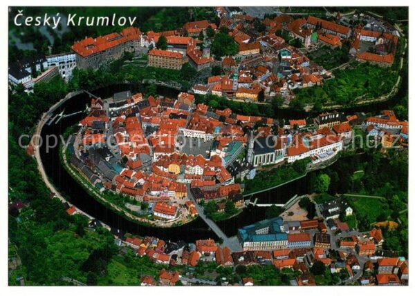 Cesky Krumlov Altstadt Fliegeraufnahme