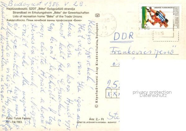 Hajdúszoboszló  Strandbad Erholungsheim Beke der Gewerk – Bild 2