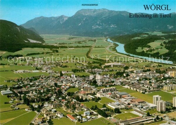 Woergl Tirol Fliegeraufnahme mit Rofangebirge