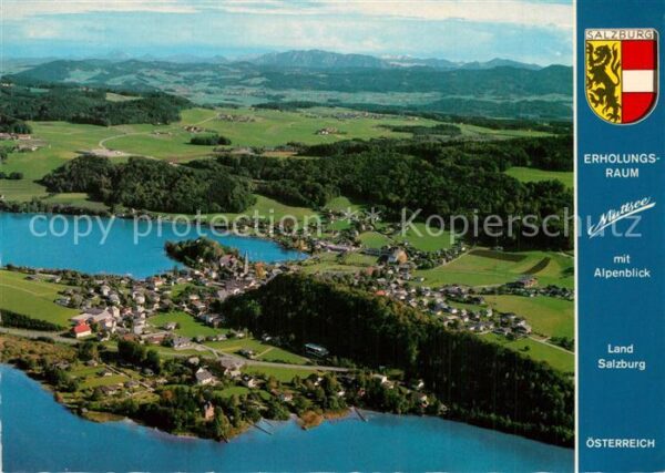 Mattsee Salzburg Fliegeraufnahme mit Höllengebirge und T