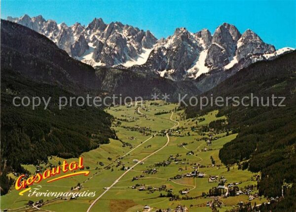 Gosau Oberoesterreich Fliegeraufnahme mit Gosautal und Gosauk