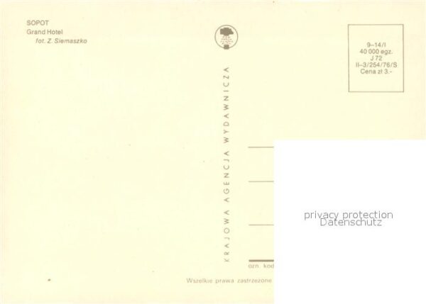 Zoppot Sopot Grand Hotel – Bild 2